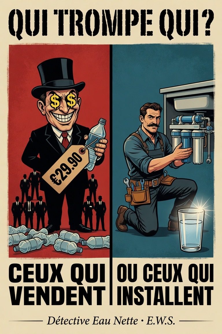 Qui trompe qui ? Ceux qui vendent ou ceux qui installent, Détective Eau Nette © E.W.S.